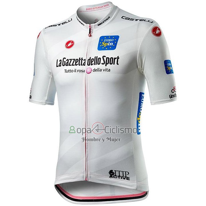 Giro d'Italia Ropa Ciclismo Culotte Corto 2020 Hombre Mangas Cortas Blanco
